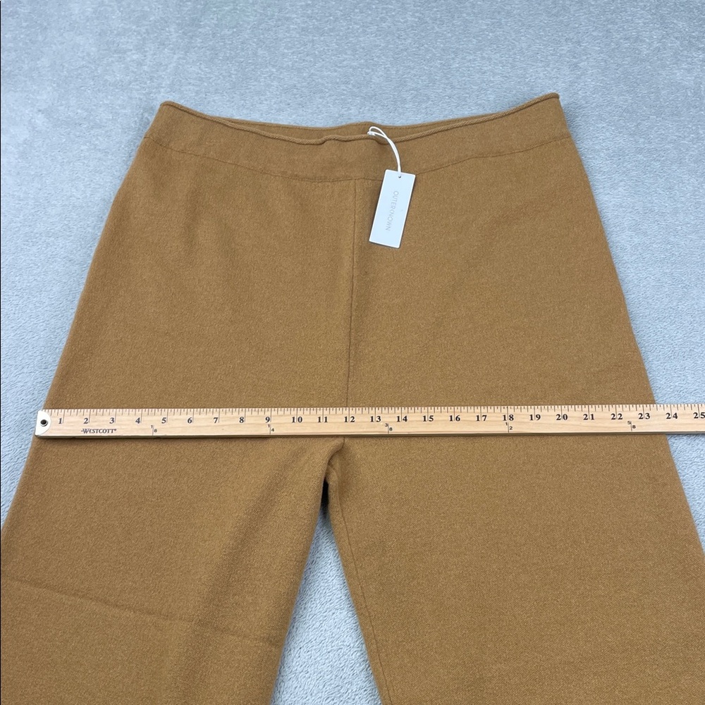 NEW Outerknown XL Cashmere Superfine Wool Tan Wide-Leg Knit Sweatpants - Picture 7 of 13